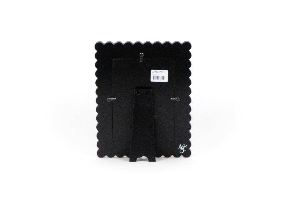 11804 - 8x10x.1 wood photo frame (SCALLOP) black (5x7 pic)