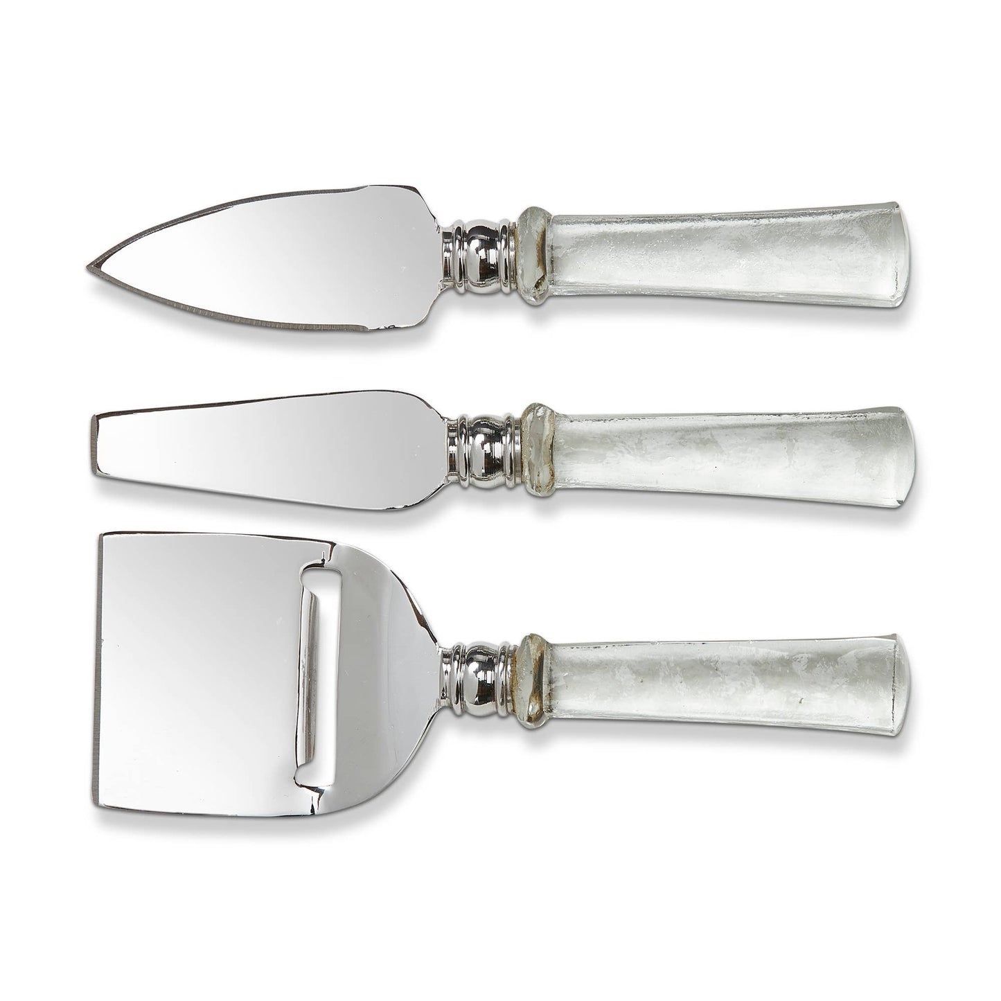 Glass Handle Cheese Utensil Set of 3 - Clear