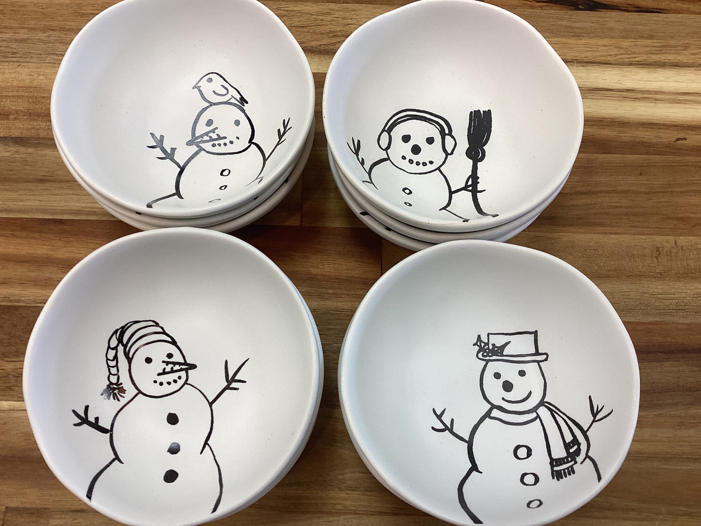4” bowl with snowman, 4 styles
