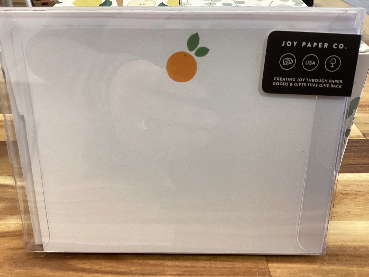 Flat notecard, set of 8, oranges