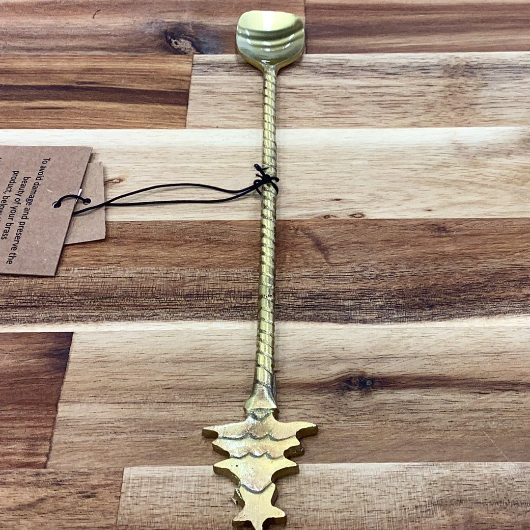 Brass Cocktail spoon w/ tree handle