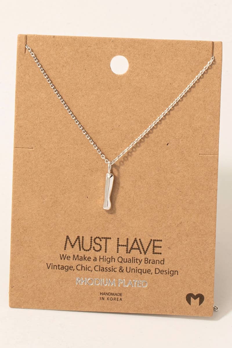 Bubble Letter initial Necklace,gold dipped : R