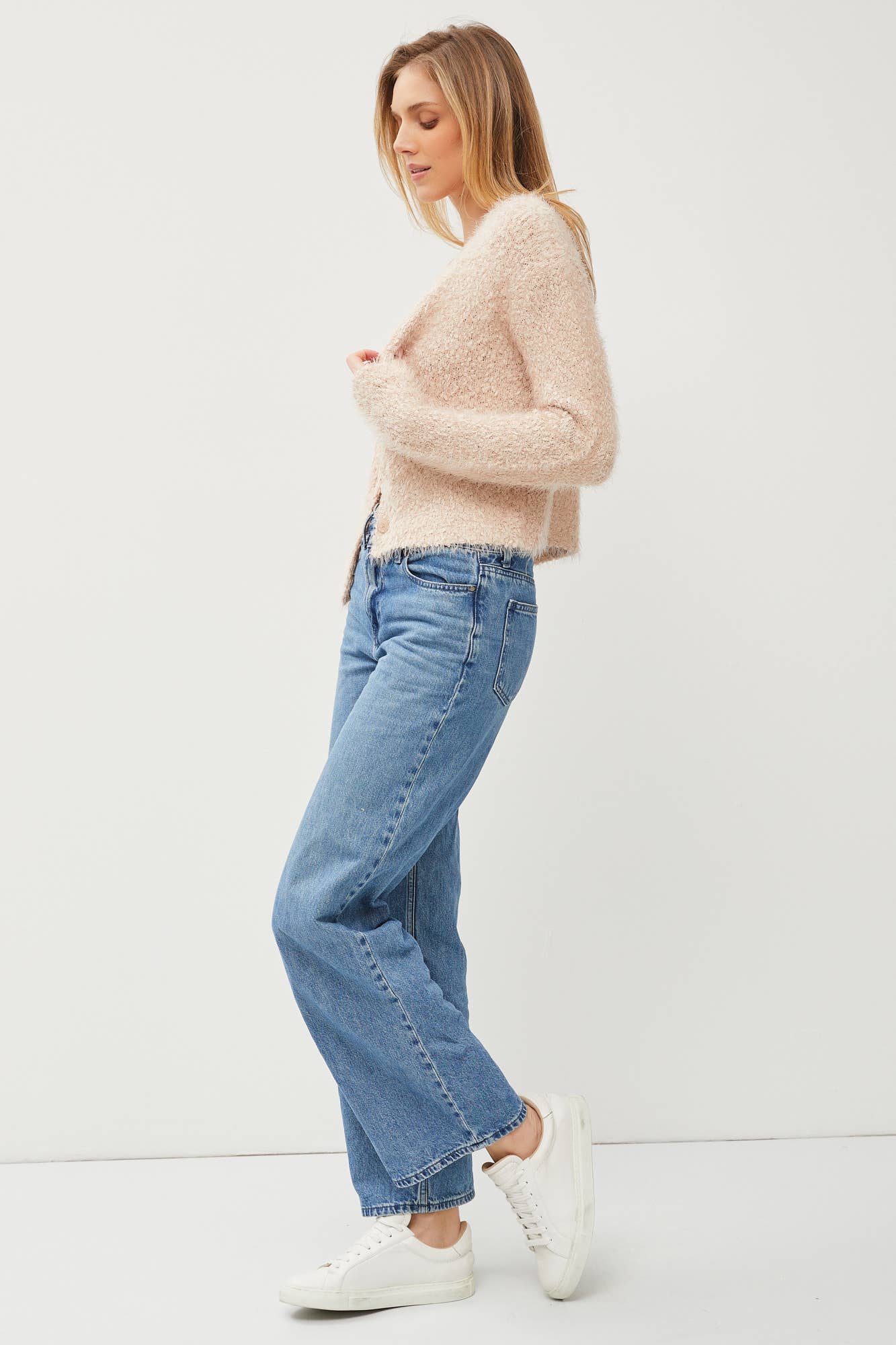 SNUG FUZZY CARDIGAN: ML / D. MINT