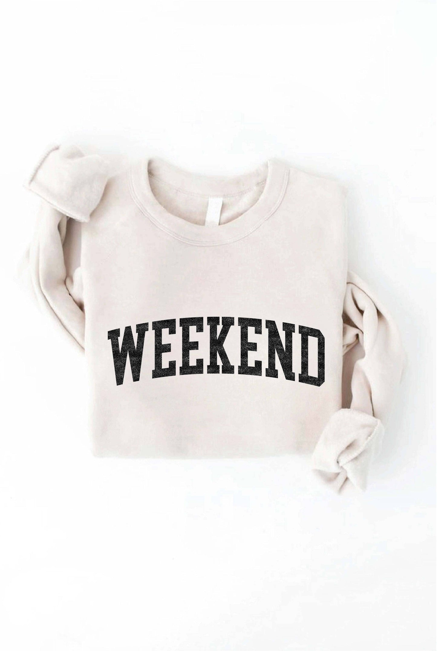 WEEKEND Graphic Sweatshirt: L / MAUVE