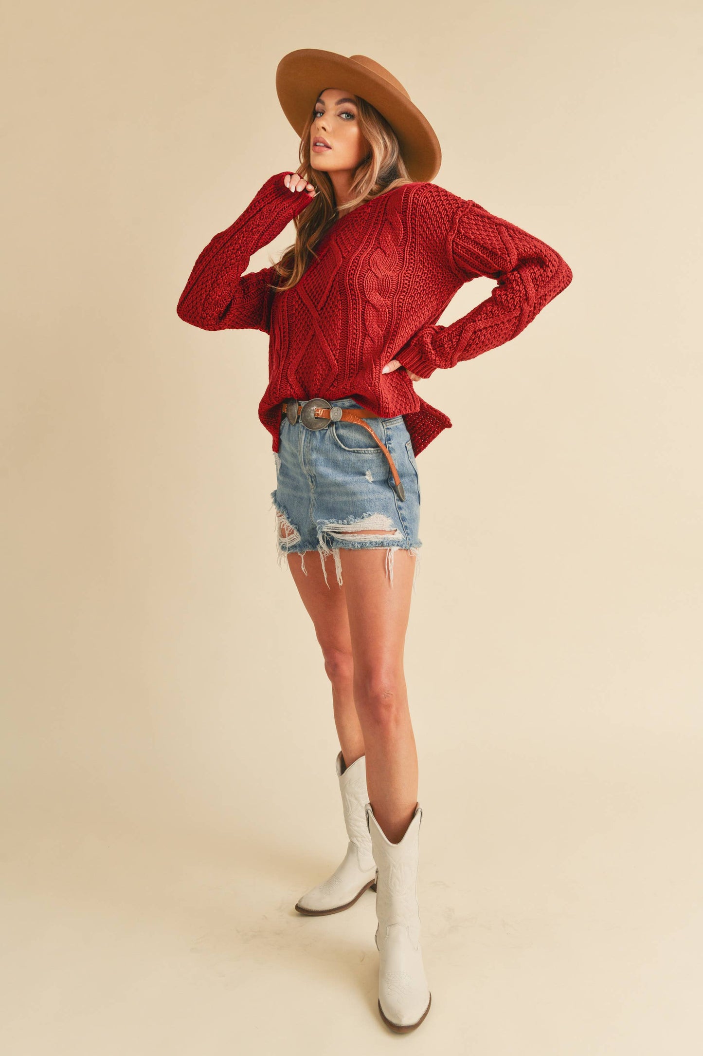 397CK Adela Sweater: S / Knit / Oat