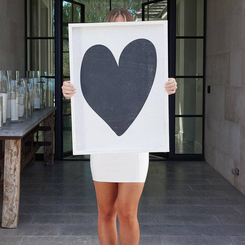 Wood Sign - Black Heart