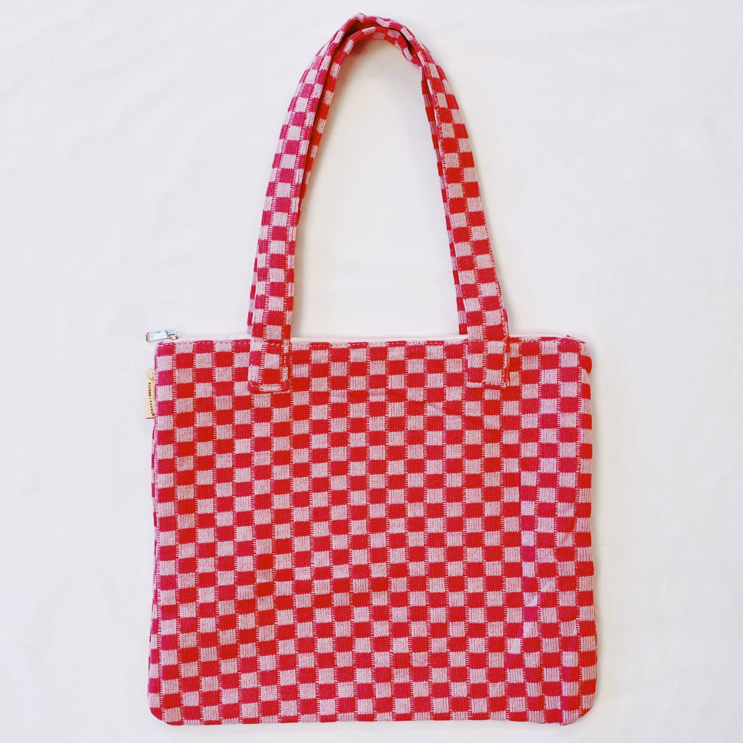 Check Yourself Zipped Tote Bag: Black