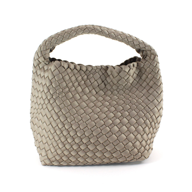 P23093 Small Nylon Woven Hobo Crossbody Bag w/Cosmetic Pouch: 01 Black