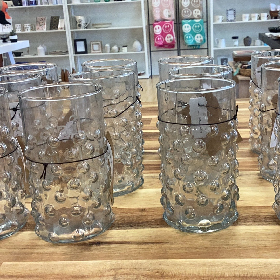 Hobnail drinking glass