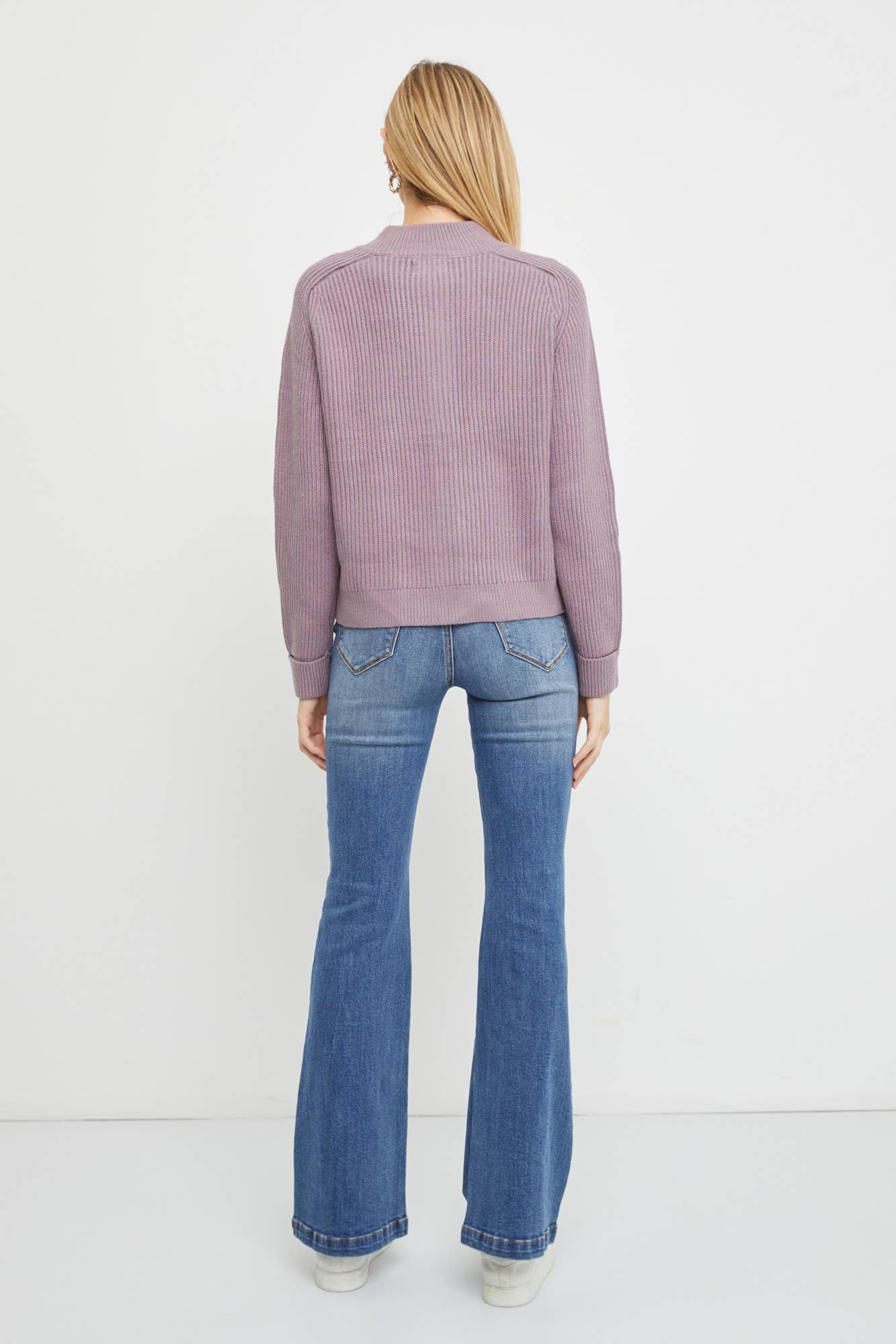 Zip Up Sweater Jacket: SM / Kale