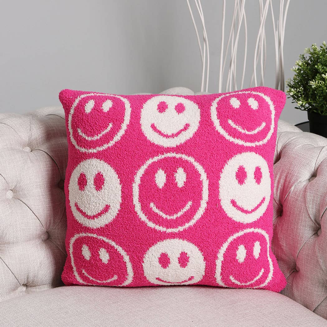 Happy Face pillow: purple