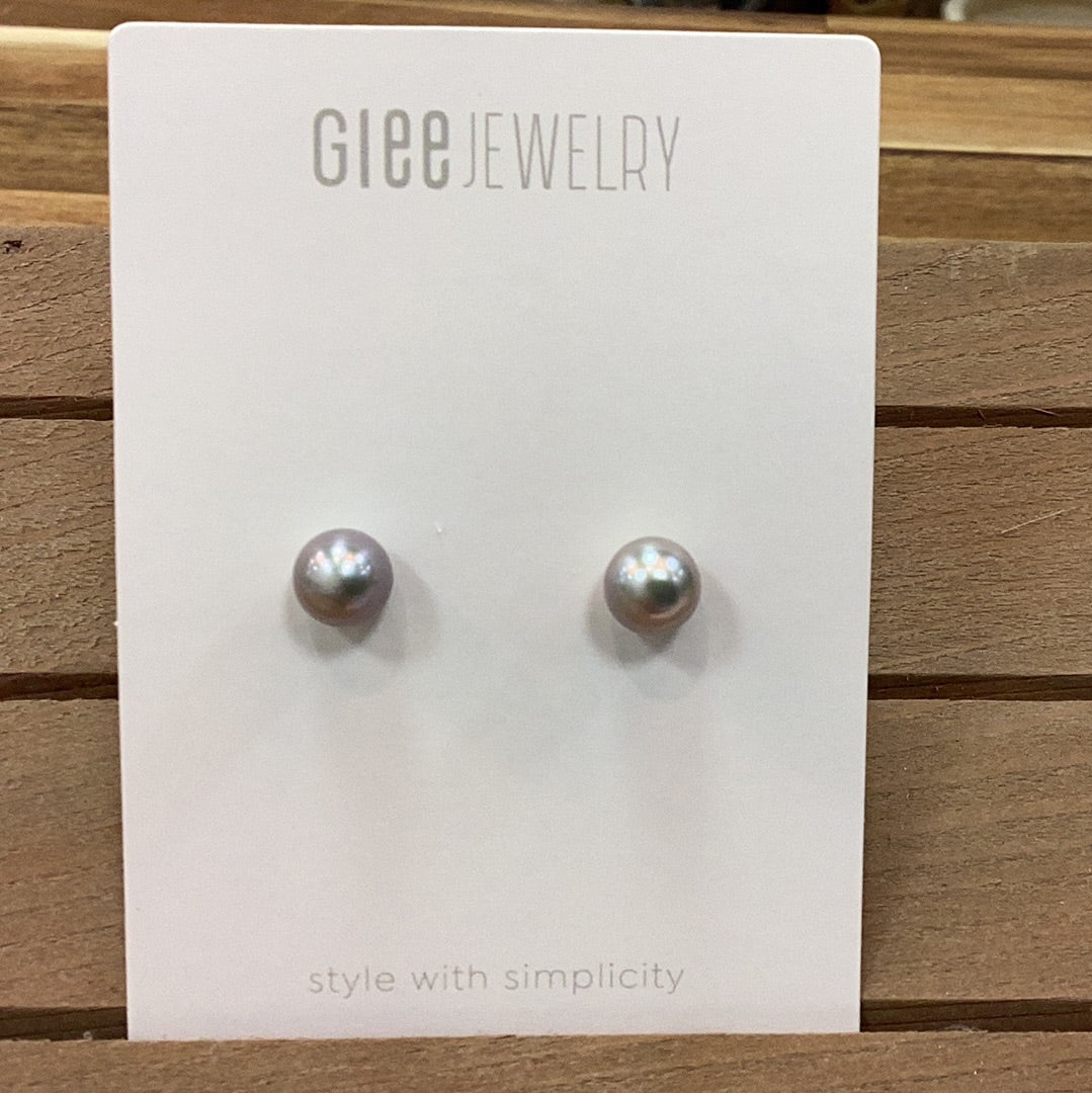 Glee pearl studs light grey