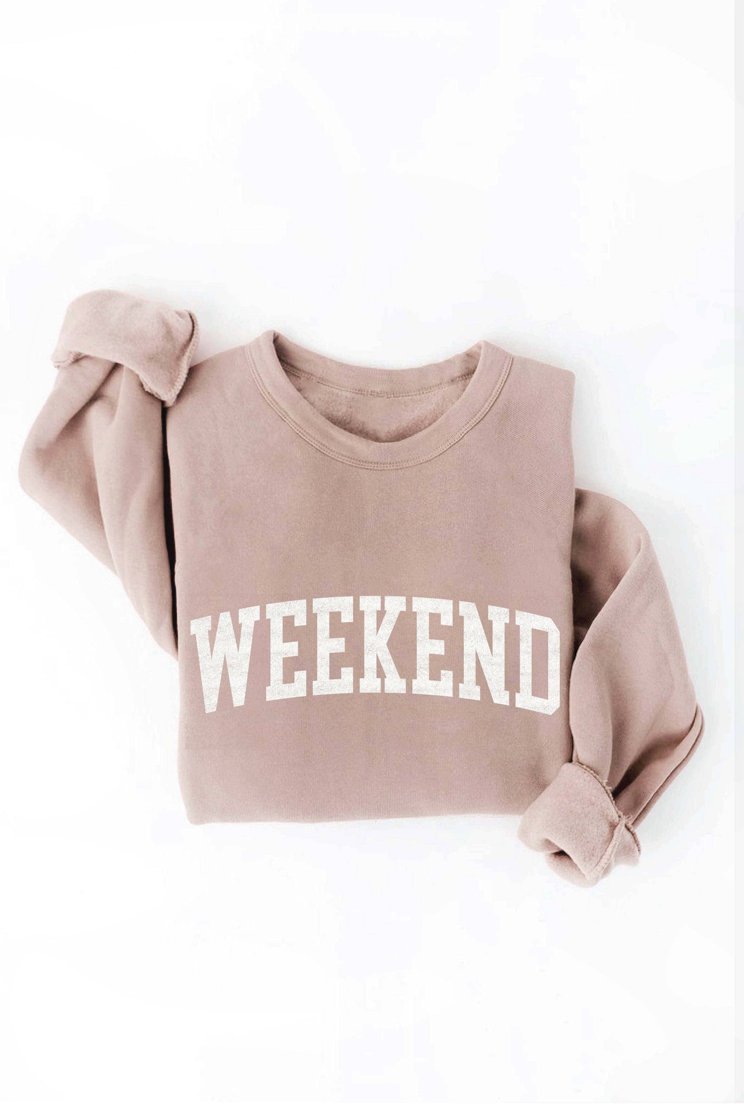 WEEKEND Graphic Sweatshirt: L / MAUVE