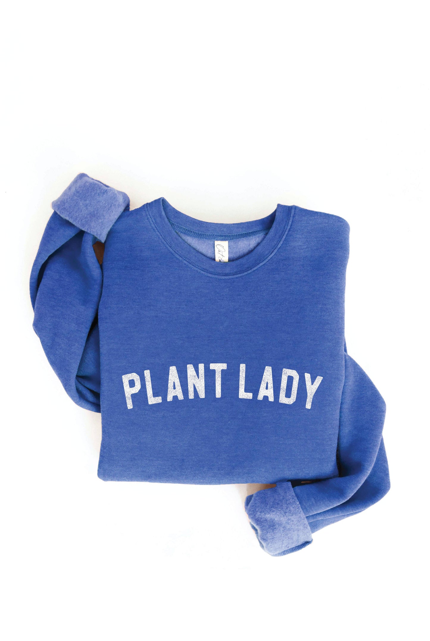 PLANT LADY Print Graphic Sweatshirt: L / HEATHER FOREST