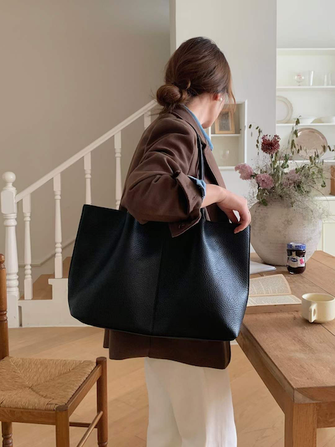 Tote Bag w/Cosmetic Pouch:Coffee