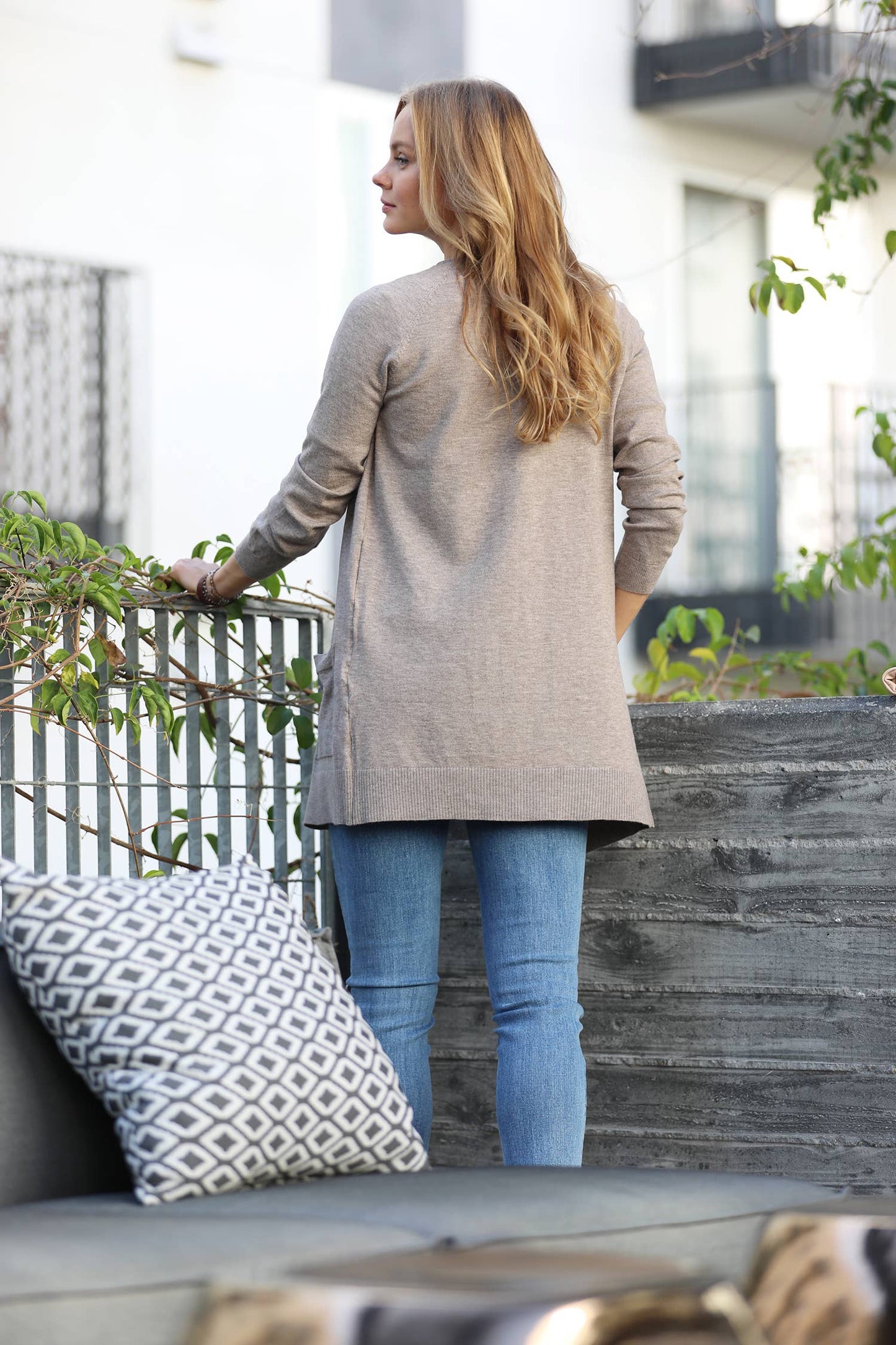 , SI-21342 RAGLAN SLV OPEN SWEATER CARDIGAN: BRG-wine-121403 / L