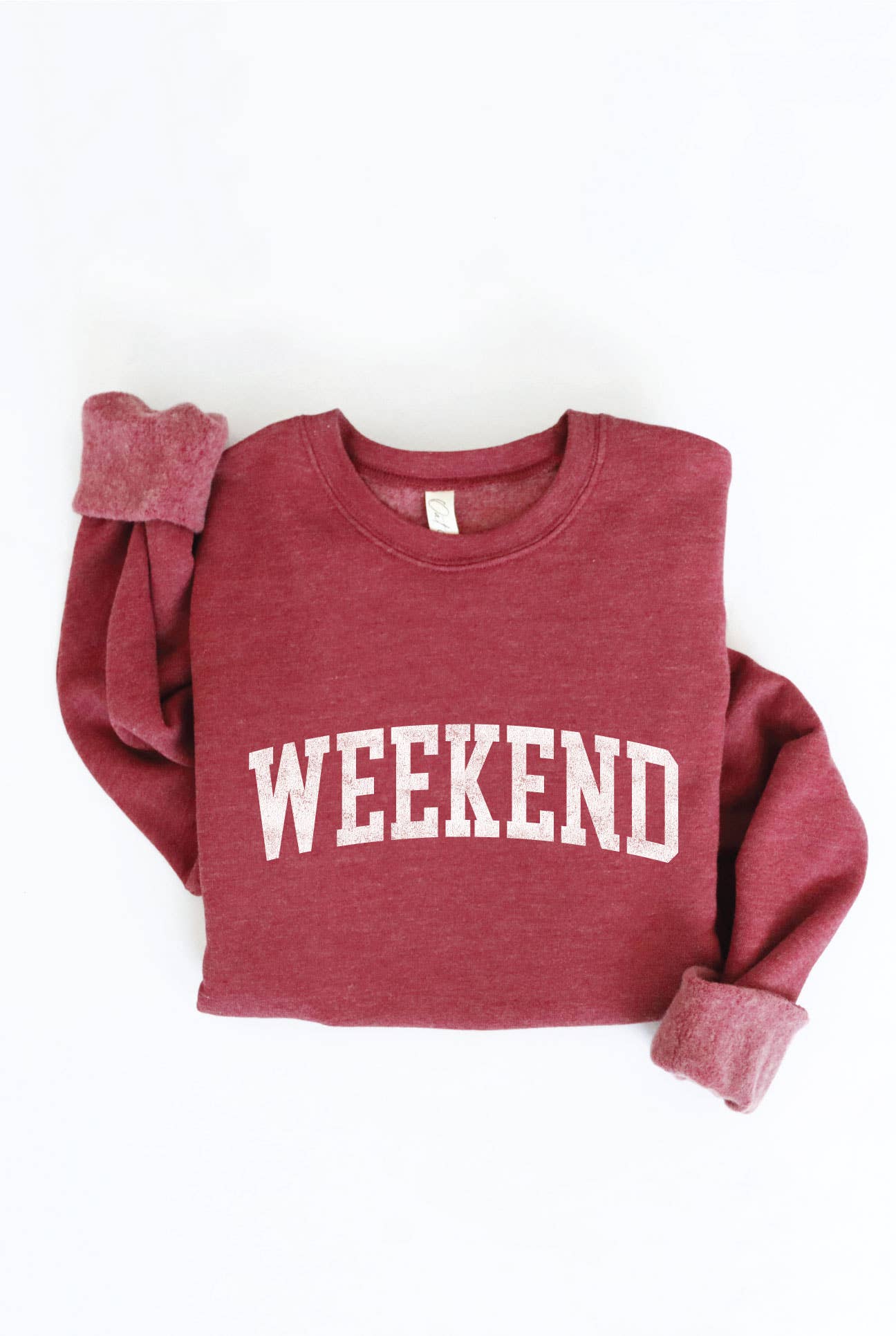 WEEKEND Graphic Sweatshirt: L / MAUVE