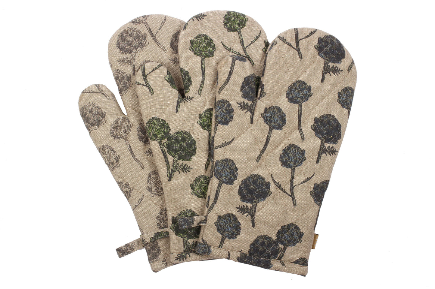 Oven Gloves Artichoke in Charcoal