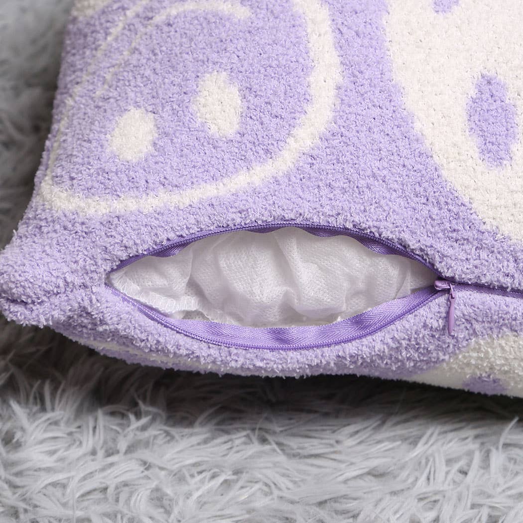Happy Face pillow: purple