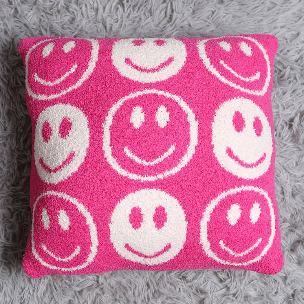 Happy Face pillow: FUCHSIA