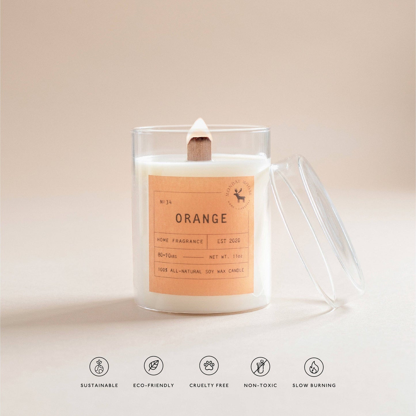 Sun Candle N. 34 (Orange, 11 oz.)