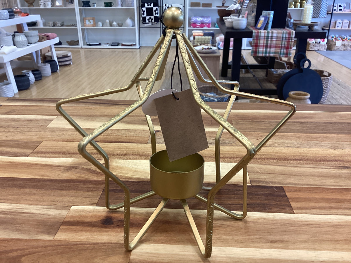 Star shaped tealight holder/ gold
