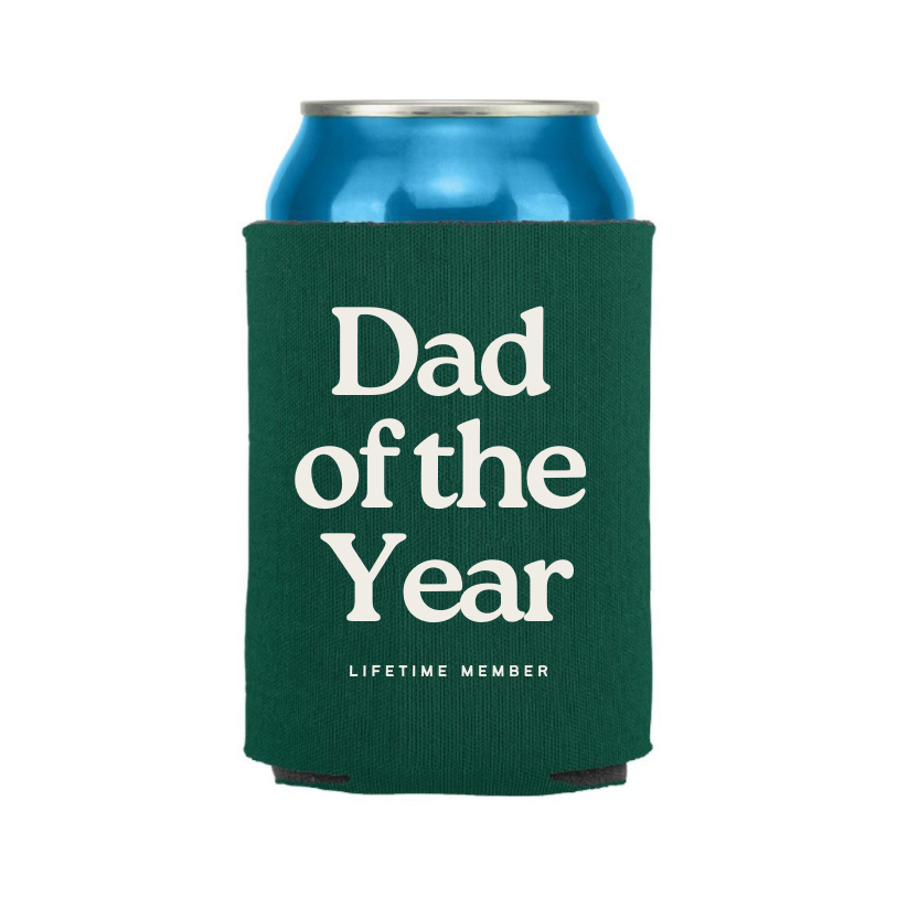 Dad of the Year Drink Koozie, Drink Sleeve, Fathers Day, Dad: Royal Blue