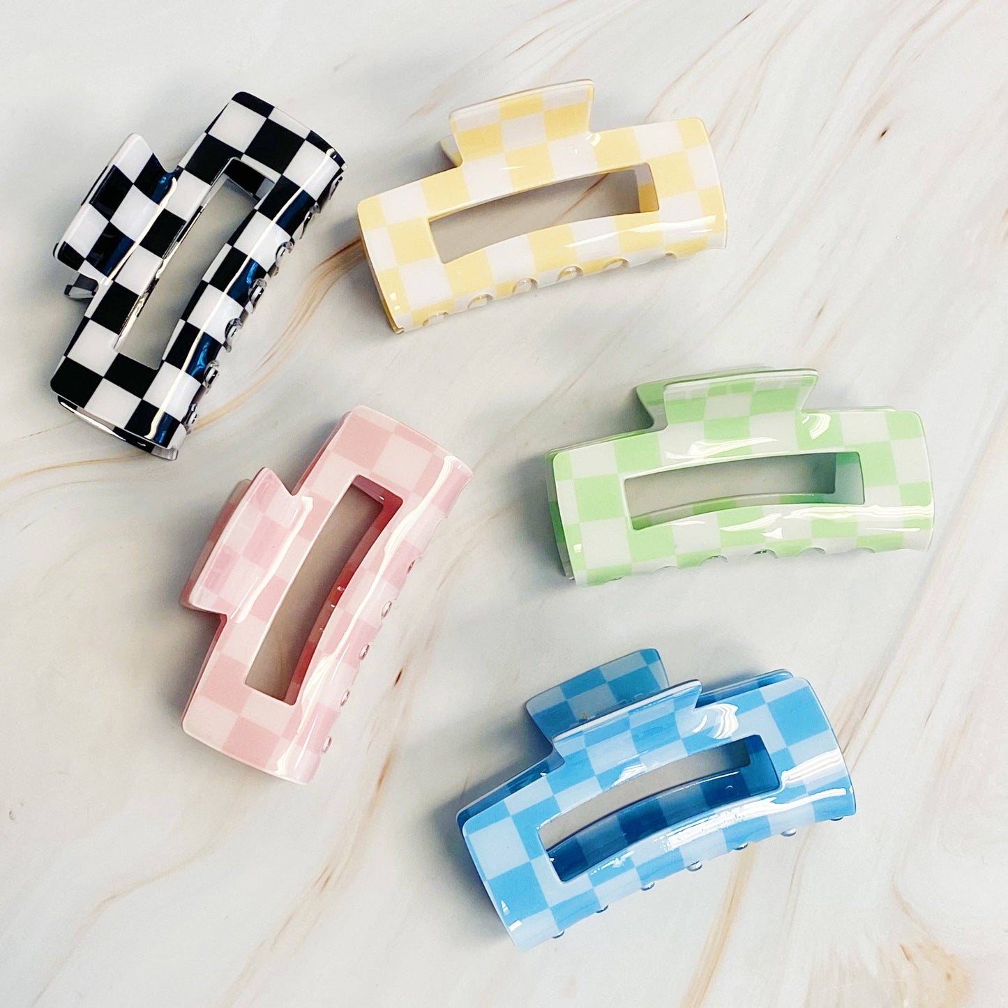 Checker Lovers Hair Claw clip: Yellow