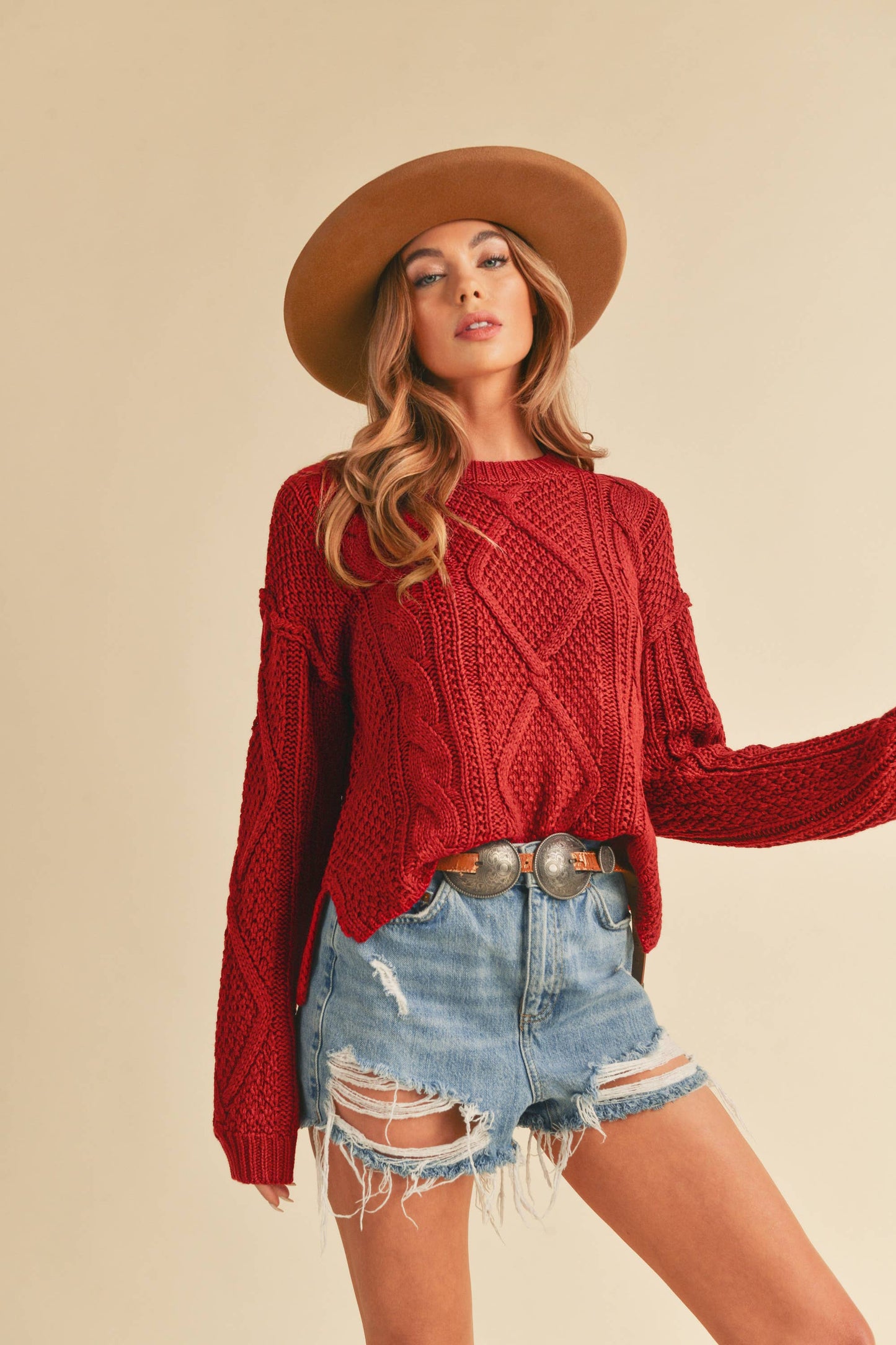 397CK Adela Sweater: S / Knit / Oat