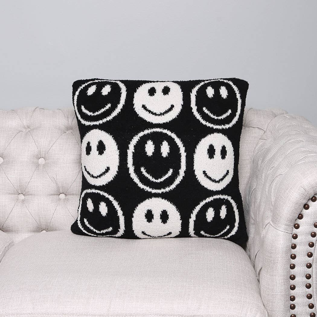 Happy Face pillow: FUCHSIA
