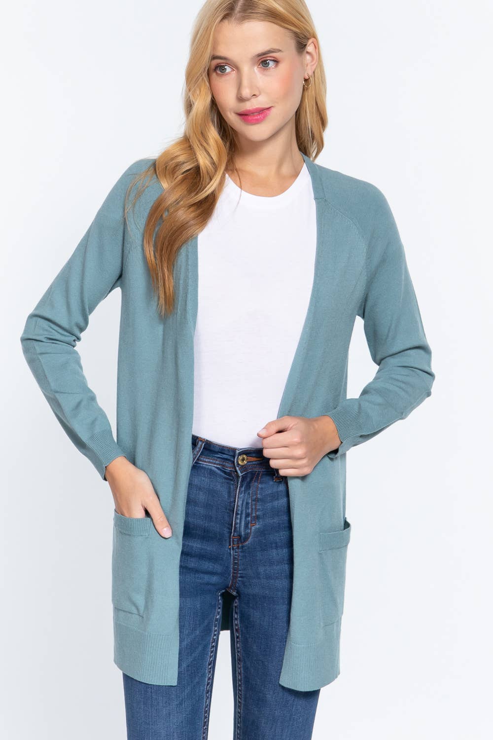 , SI-21342 RAGLAN SLV OPEN SWEATER CARDIGAN: BRG-wine-121403 / L