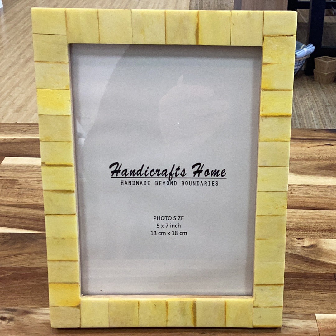Photo Frames Chic Bone Inlay Yellow 5x7 Inch: Yellow