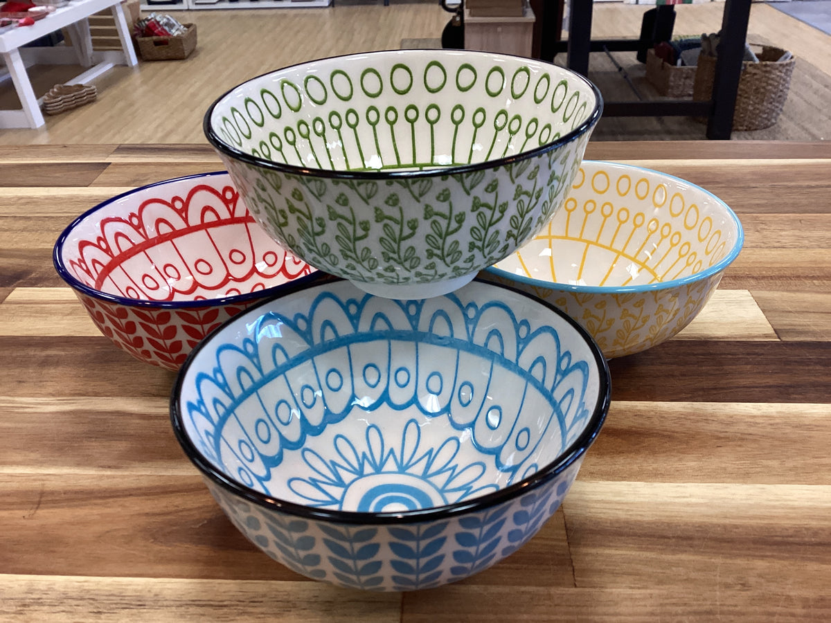 Bowl with pattern, 4 styles