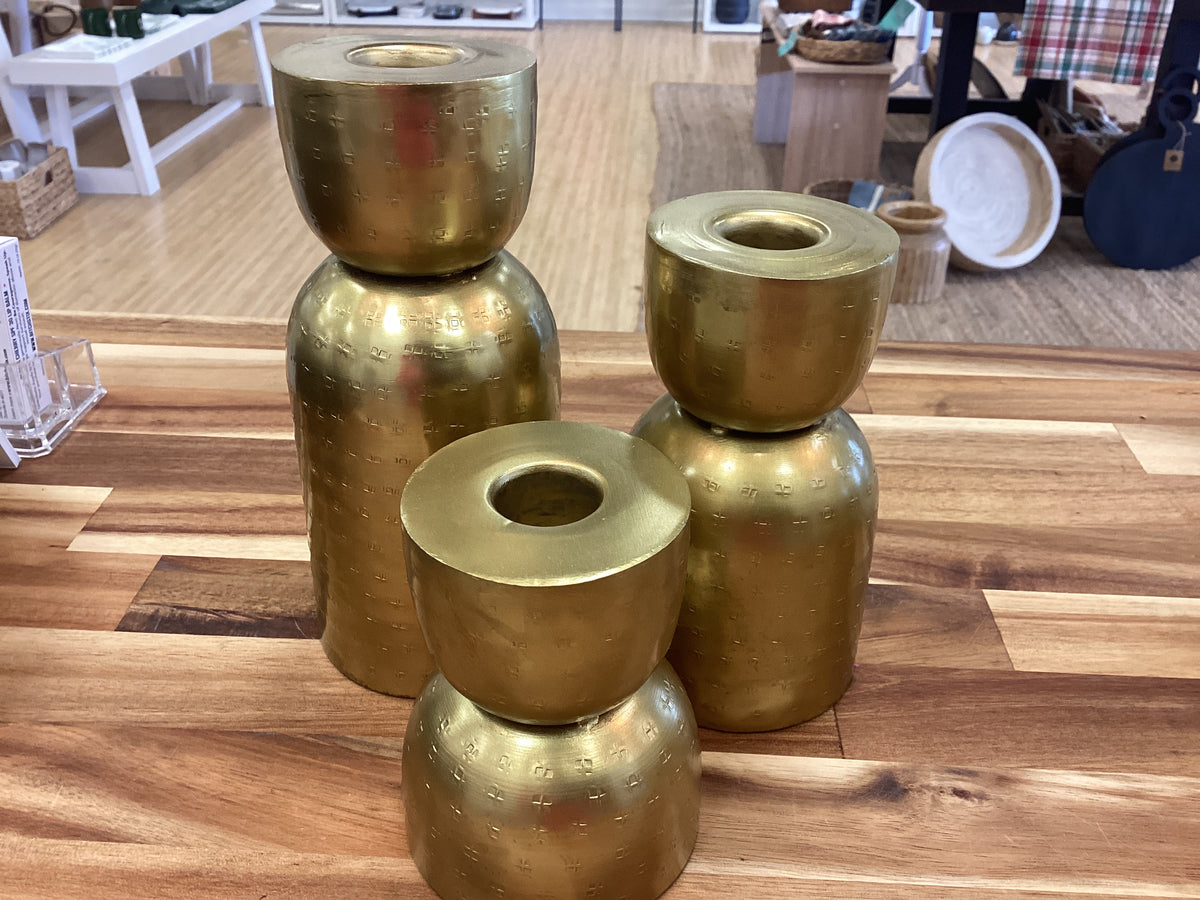 Antique gold taper candle holder…medium