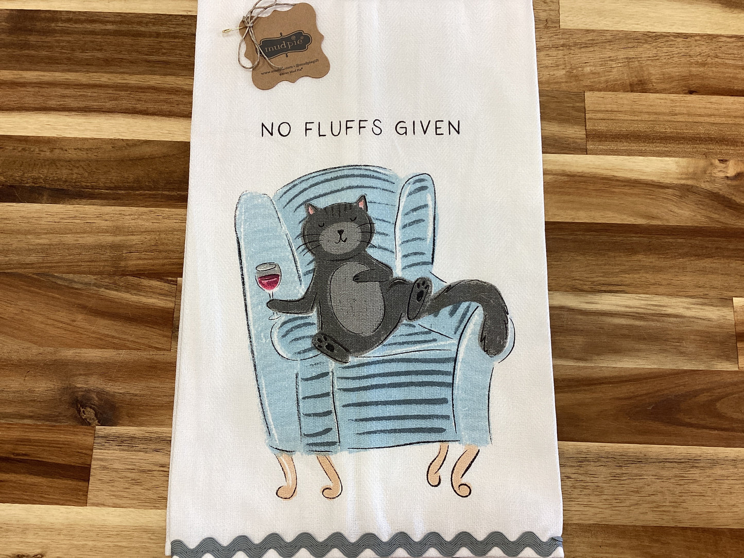 No Fluffs cat Ric Rac towel