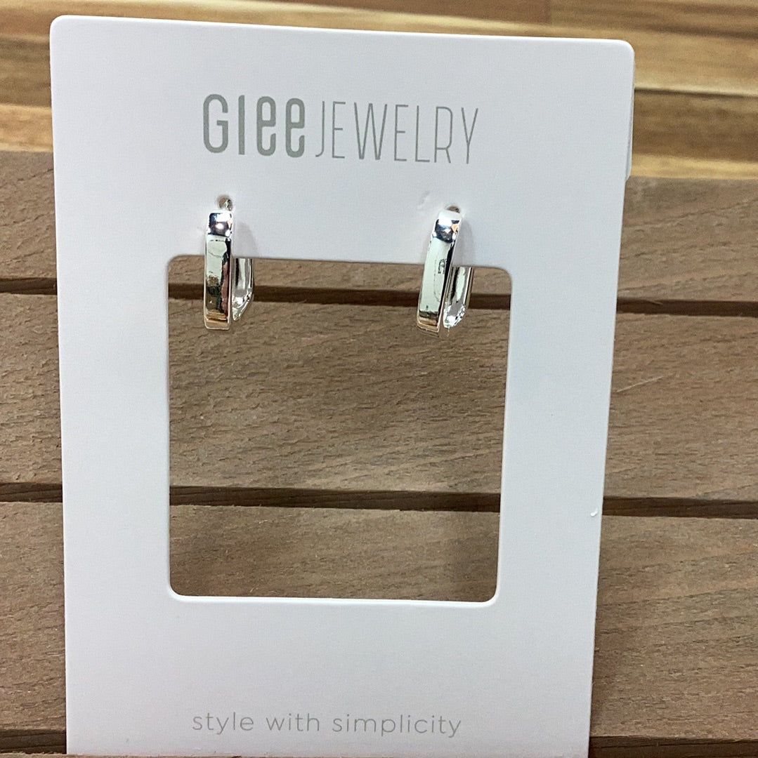 Glee Square petite hoops silver