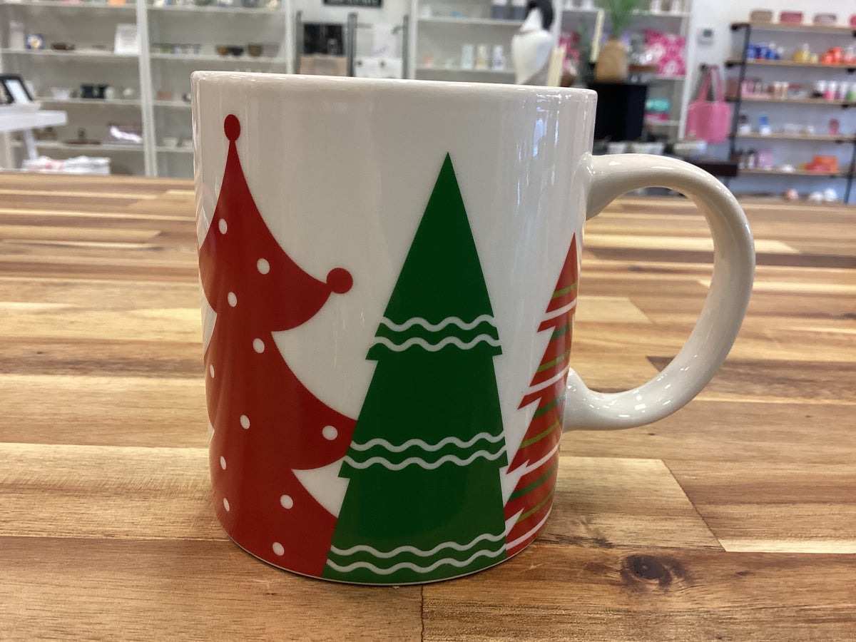 Red and green tree mug