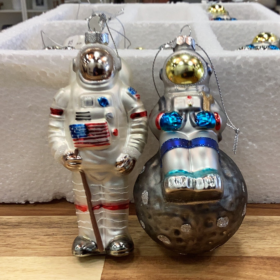 Hand painted glass ornament…astronaut…2 styles