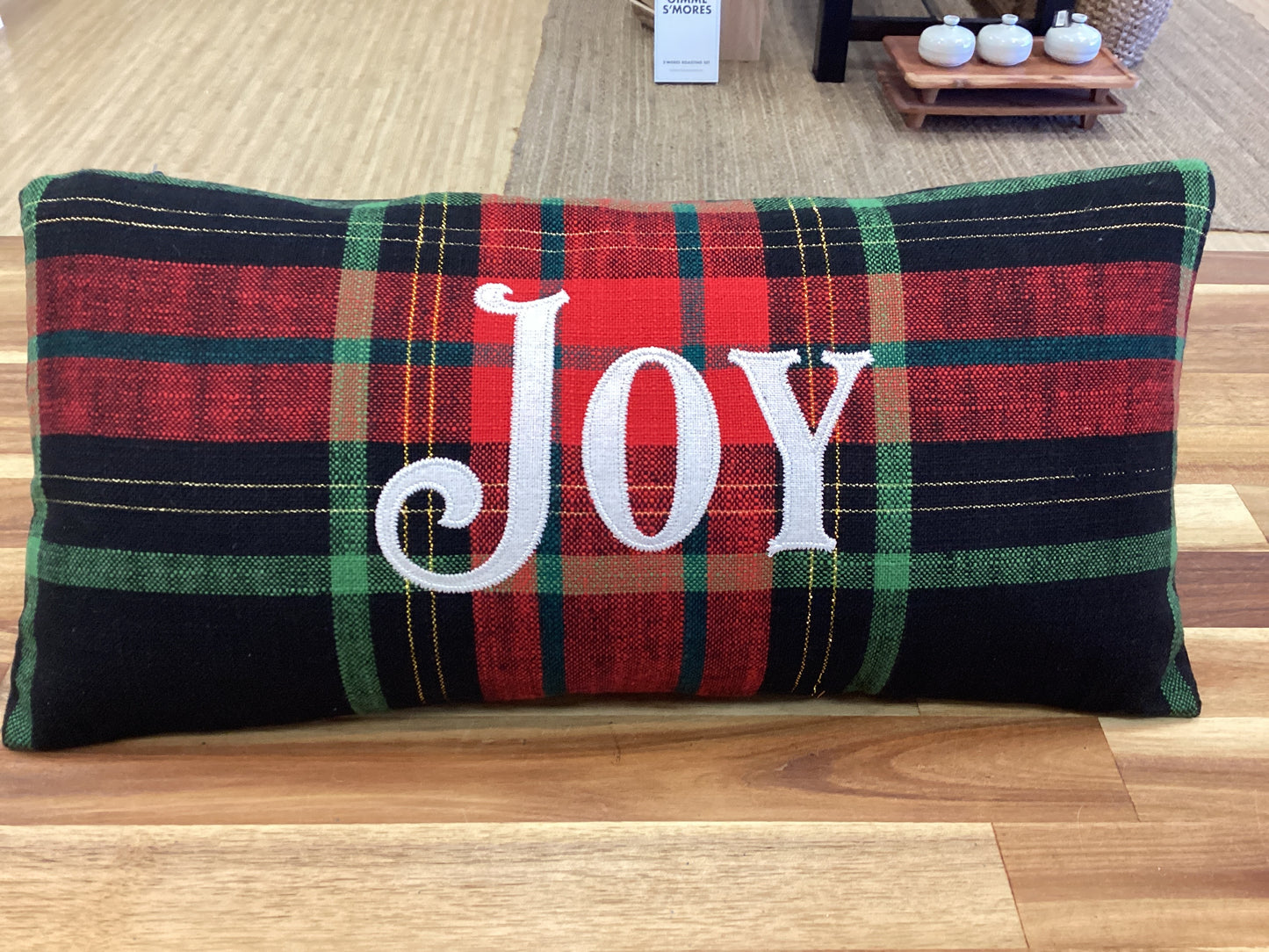 Joy plaid pillow