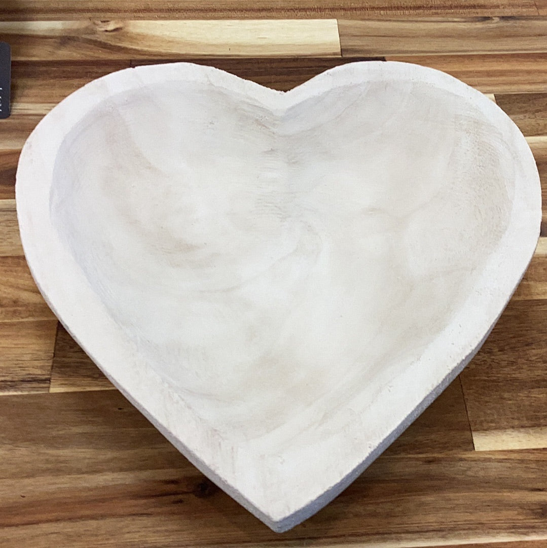 Santa Barbara white paulownia heart bowl