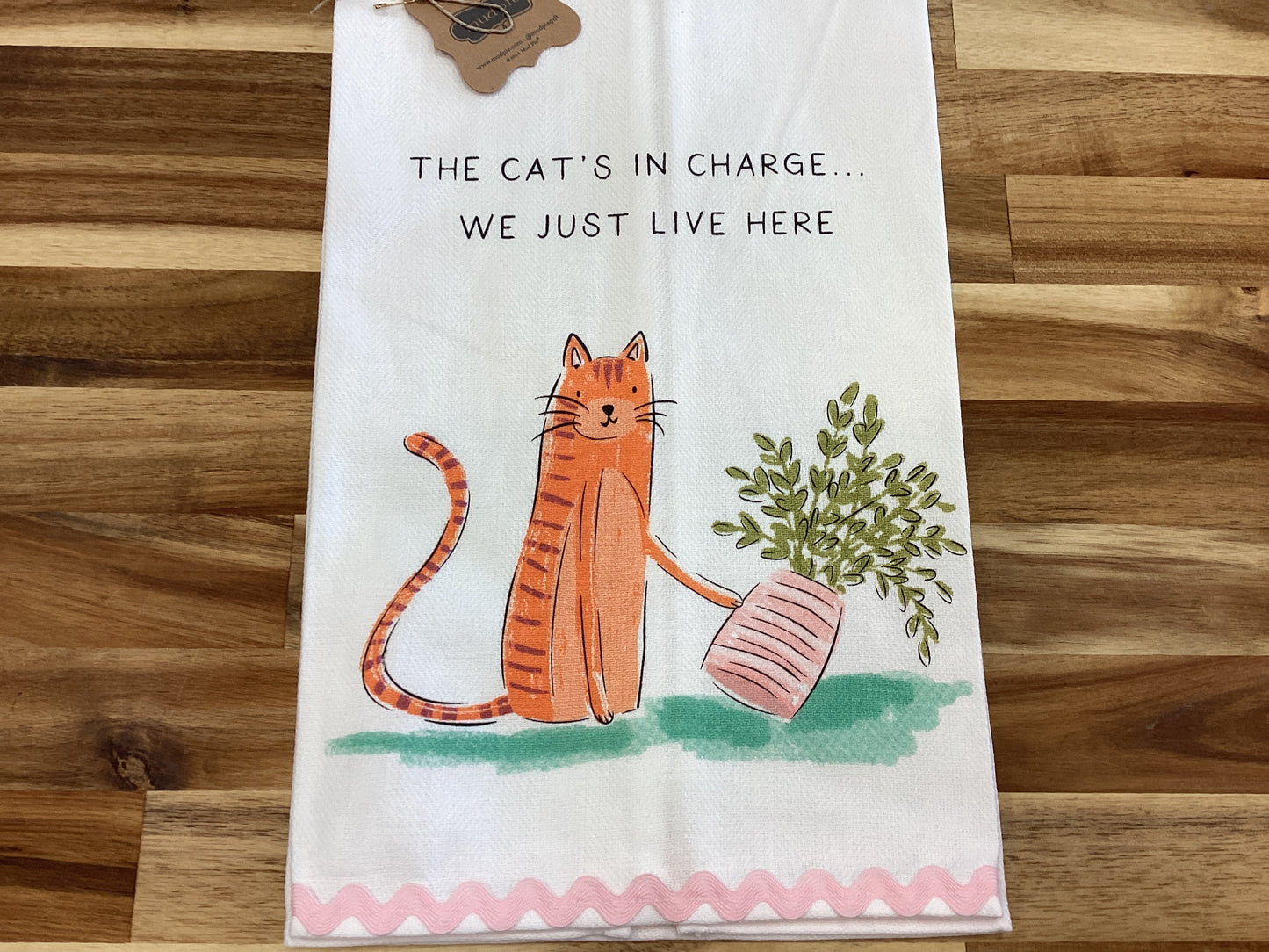 Cat in charge Ric Rac towel