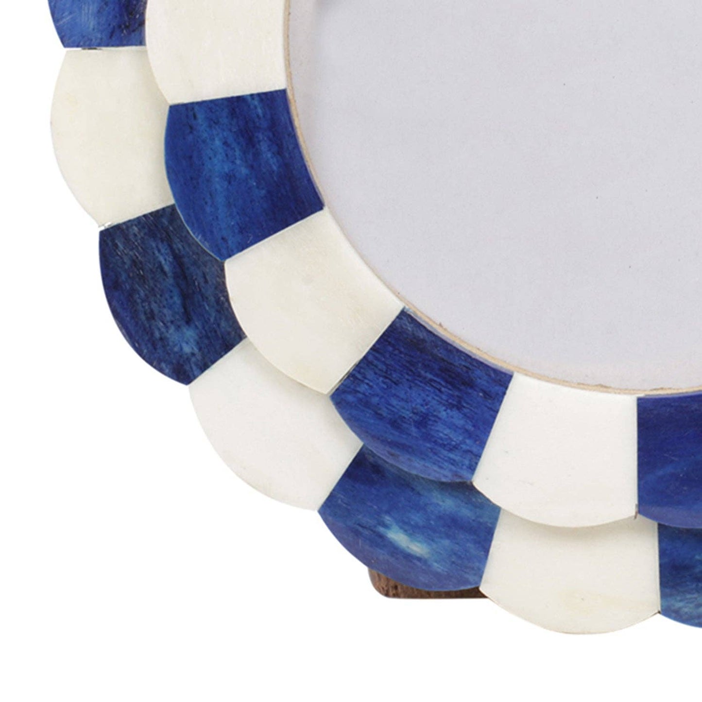 Picture Frame Scalloped Art Blue & White 4x4 Inch: Blue & White
