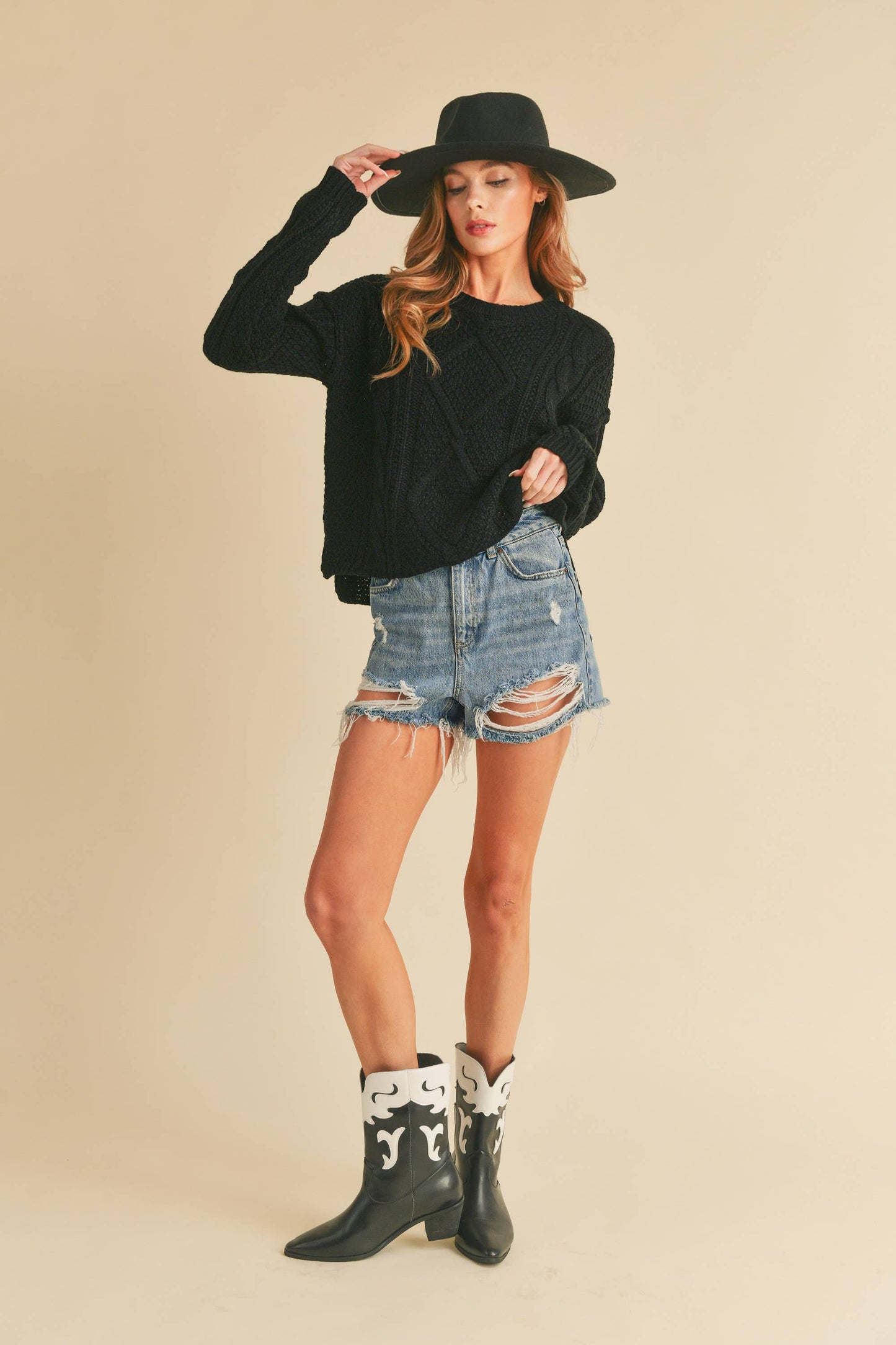 397CK Adela Sweater: S / Knit / Oat