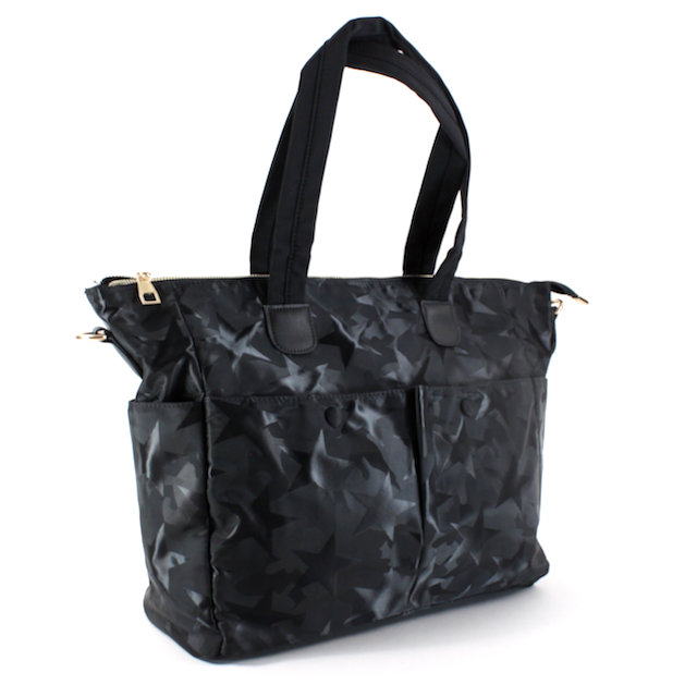 P22146 Waterproof Nylon Bag: 05 Poka Dot Black