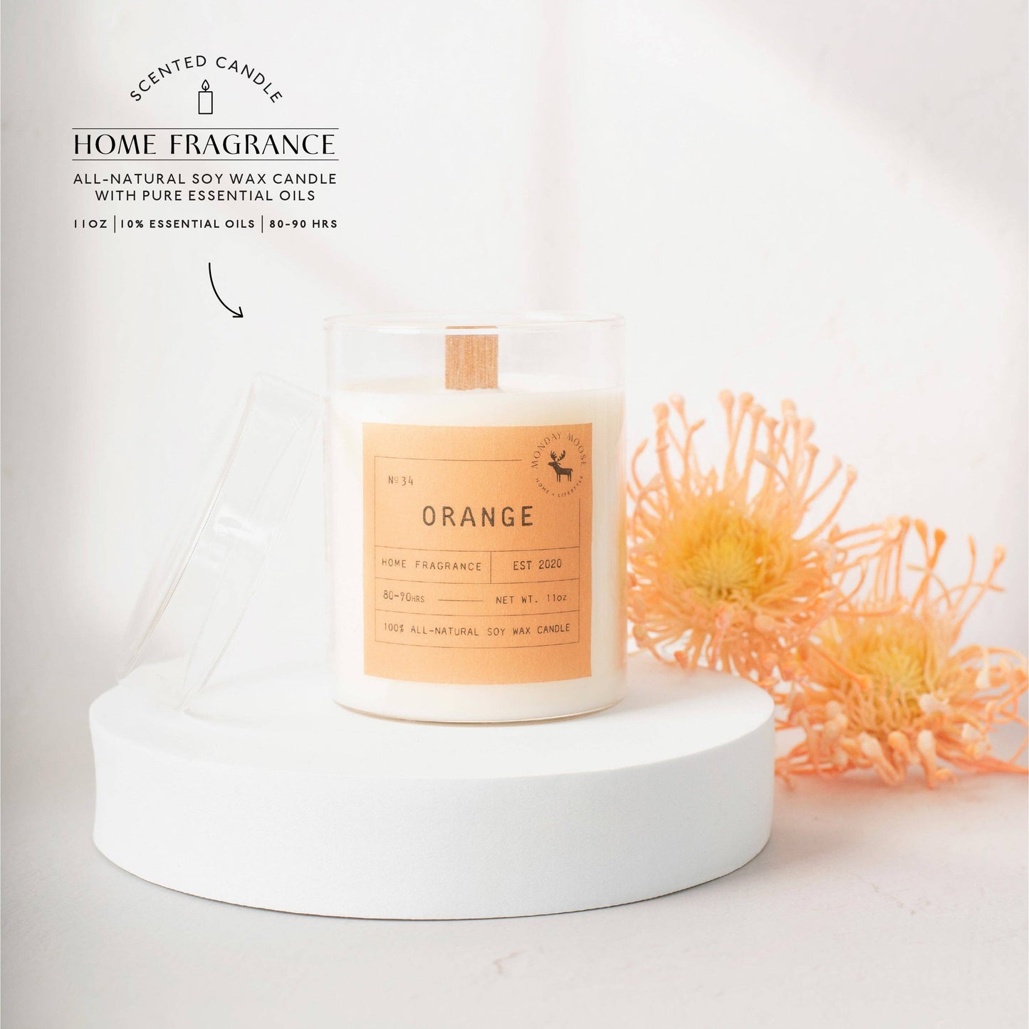 Sun Candle N. 34 (Orange, 11 oz.)