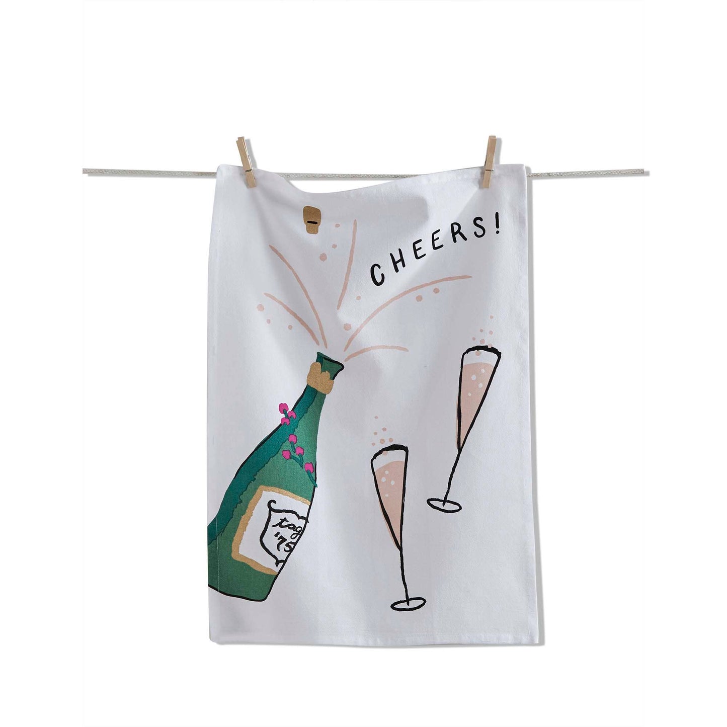 Cheers Champagne Dishtowel