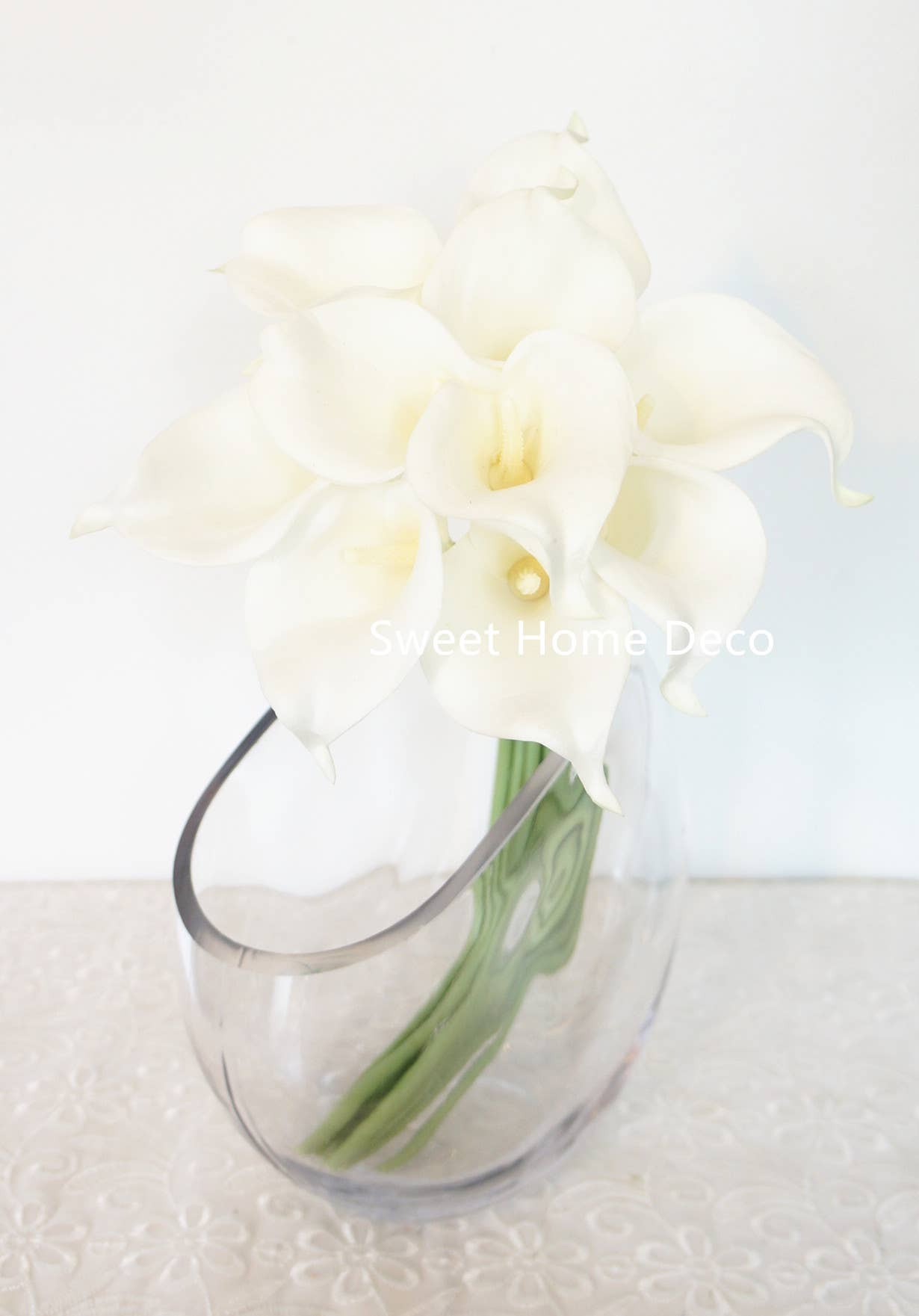 Latex Real Touch Calla Lilies Home Wedding Flowers Set of 10
