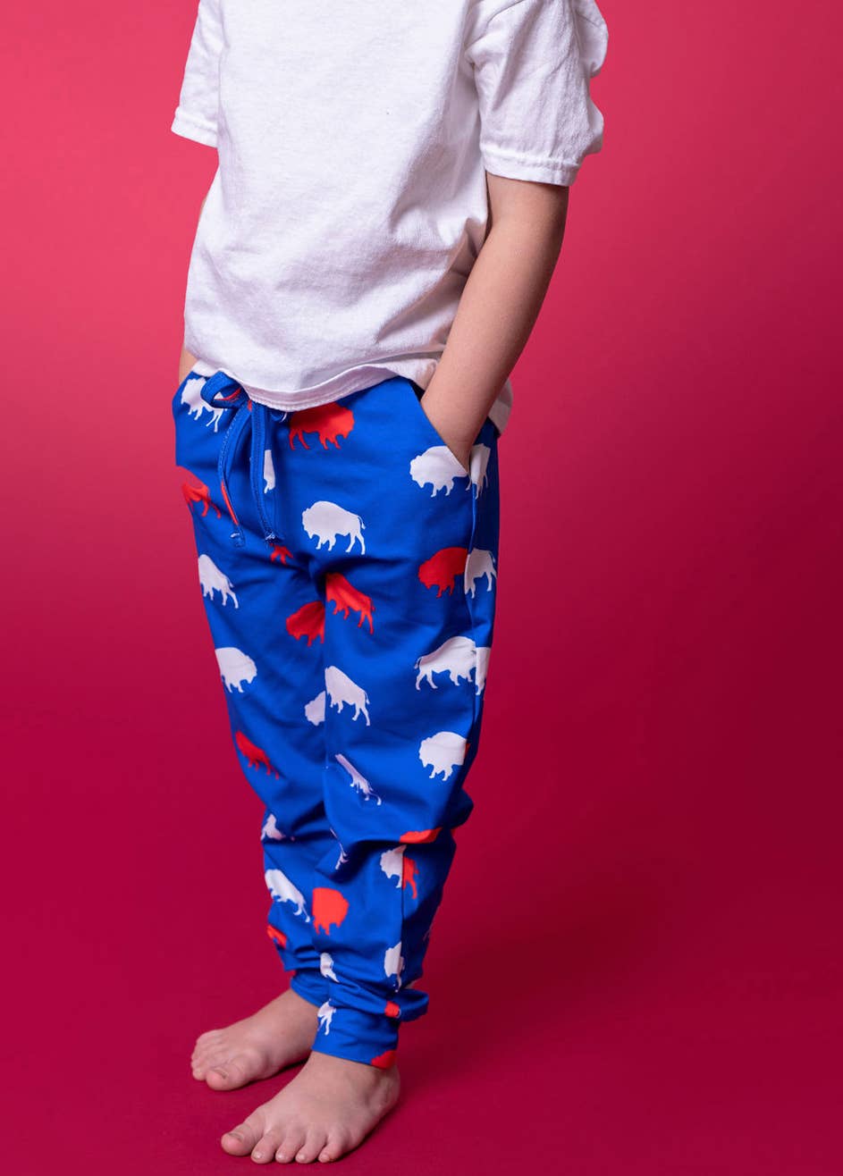 Kid's Red and Blue Buffalo Joggers: Toddler