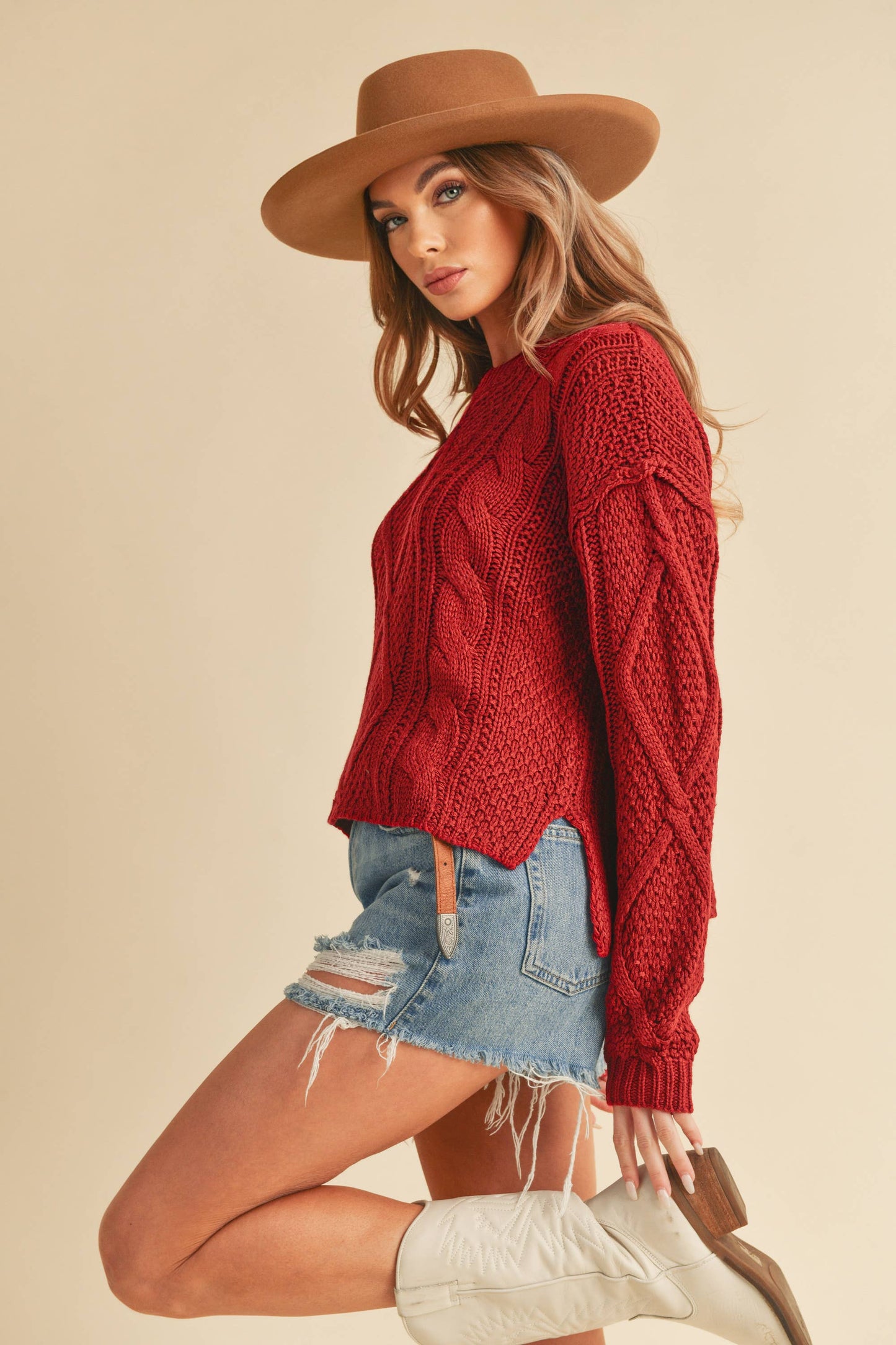 397CK Adela Sweater: S / Knit / Oat