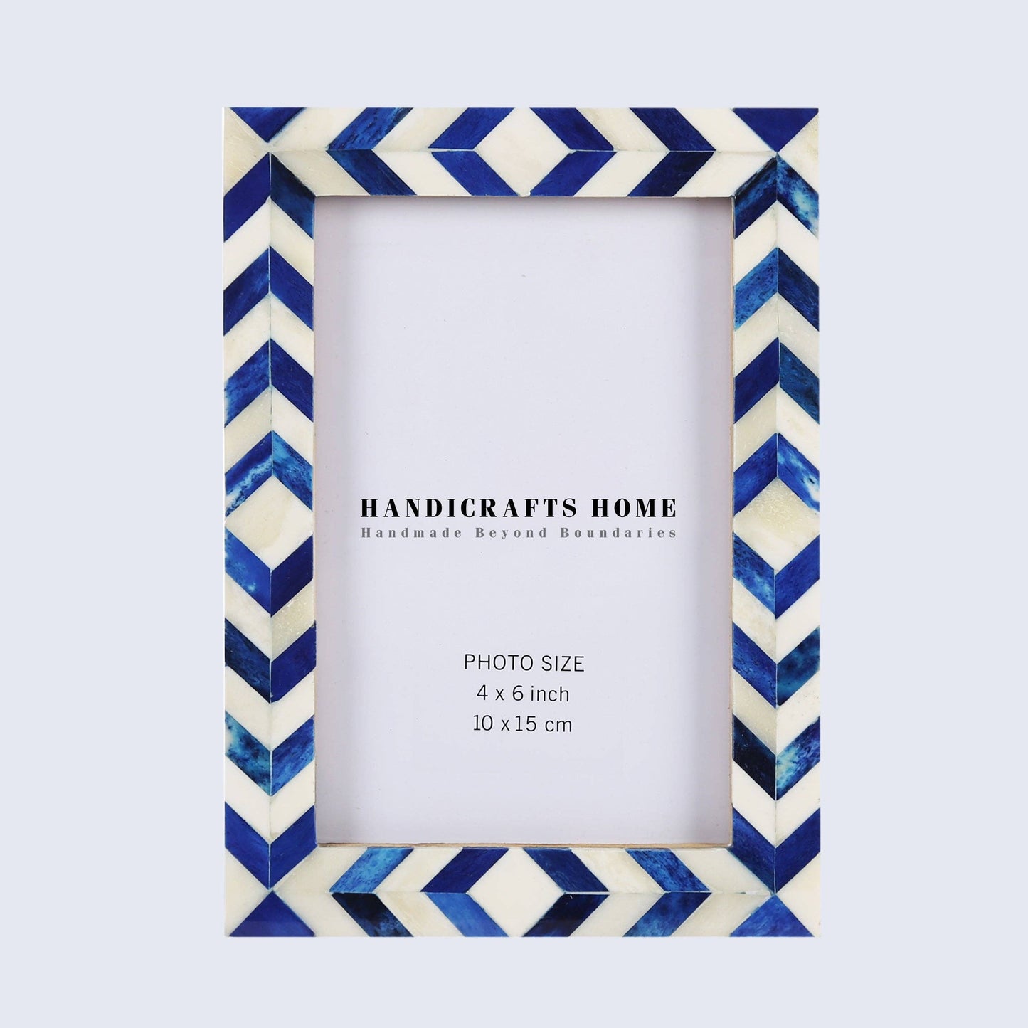Photo Frame Mosaic Chevron Blue & White 4x6 Inch: 4x6 Inches